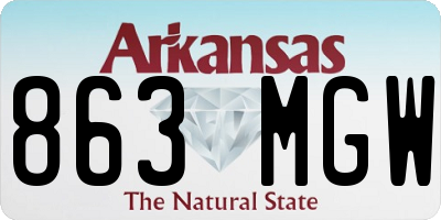 AR license plate 863MGW
