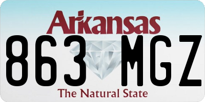 AR license plate 863MGZ