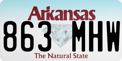 AR license plate 863MHW