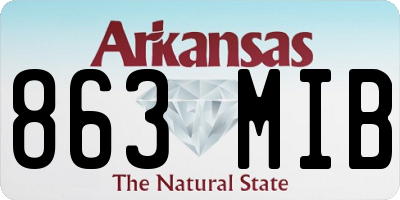 AR license plate 863MIB