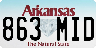 AR license plate 863MID