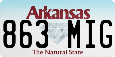 AR license plate 863MIG