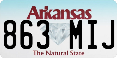AR license plate 863MIJ
