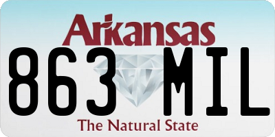 AR license plate 863MIL