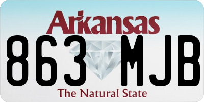 AR license plate 863MJB