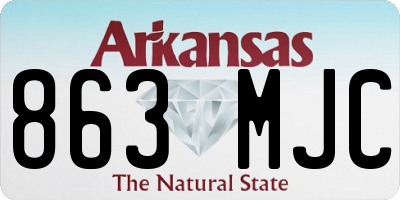 AR license plate 863MJC