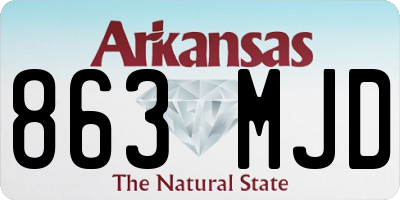 AR license plate 863MJD