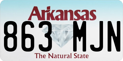 AR license plate 863MJN