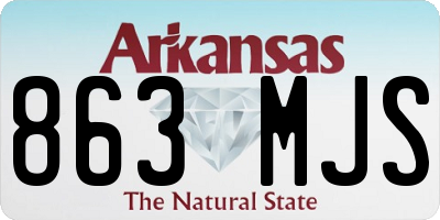 AR license plate 863MJS