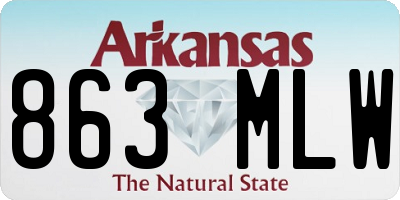 AR license plate 863MLW
