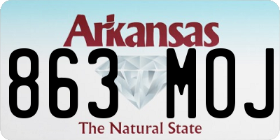 AR license plate 863MOJ