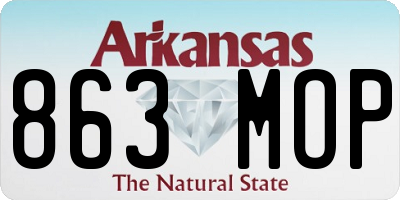 AR license plate 863MOP