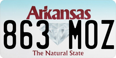 AR license plate 863MOZ