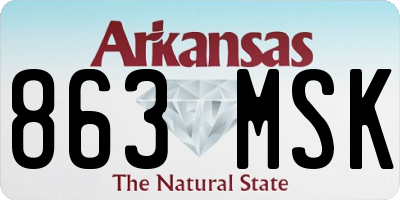 AR license plate 863MSK