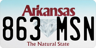 AR license plate 863MSN