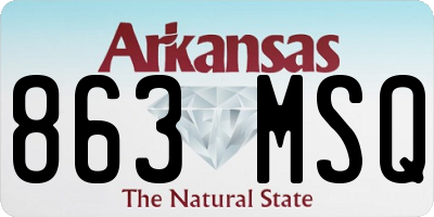 AR license plate 863MSQ