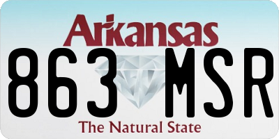 AR license plate 863MSR