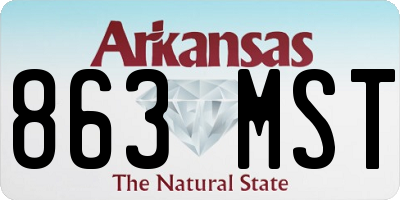 AR license plate 863MST