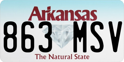 AR license plate 863MSV