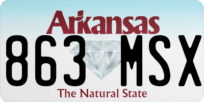 AR license plate 863MSX