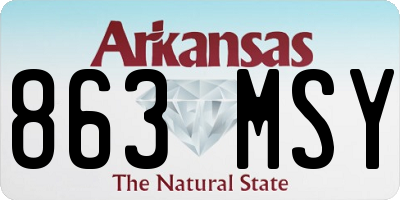 AR license plate 863MSY