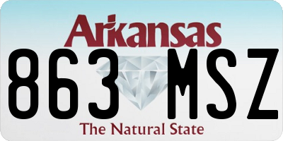 AR license plate 863MSZ
