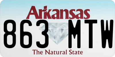 AR license plate 863MTW