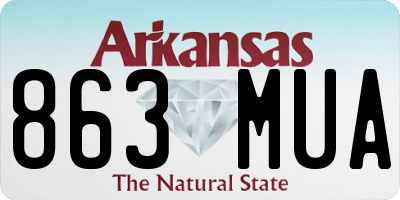 AR license plate 863MUA