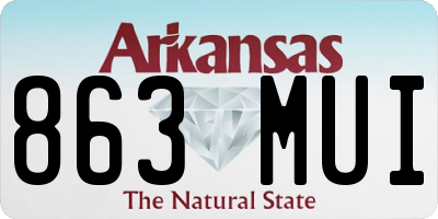 AR license plate 863MUI