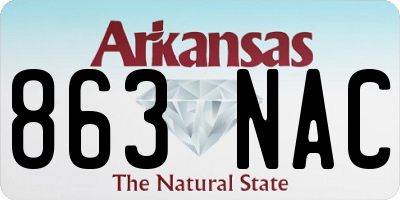 AR license plate 863NAC