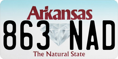 AR license plate 863NAD