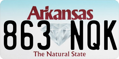 AR license plate 863NQK