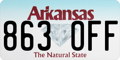AR license plate 863OFF