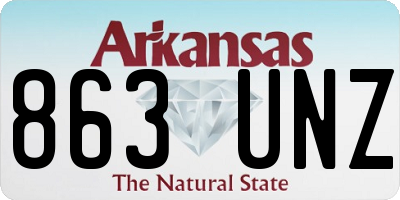 AR license plate 863UNZ