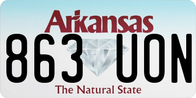 AR license plate 863UON