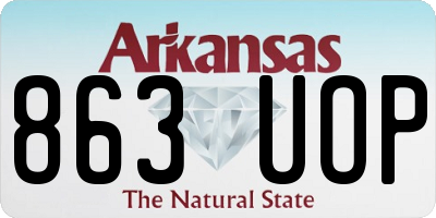 AR license plate 863UOP