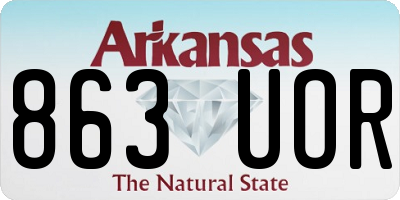 AR license plate 863UOR