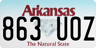 AR license plate 863UOZ