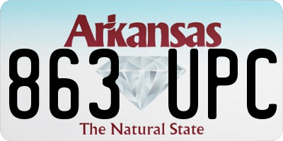 AR license plate 863UPC