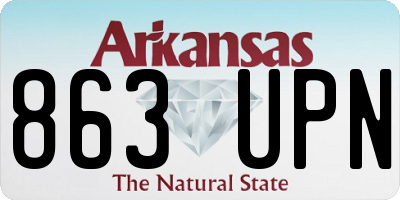 AR license plate 863UPN