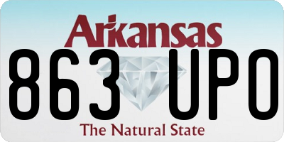 AR license plate 863UPO