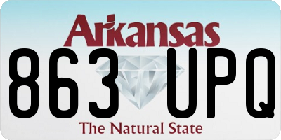 AR license plate 863UPQ
