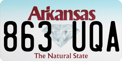 AR license plate 863UQA