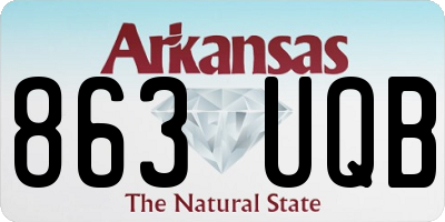 AR license plate 863UQB
