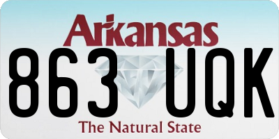 AR license plate 863UQK