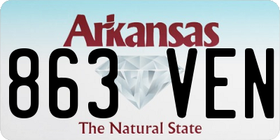 AR license plate 863VEN
