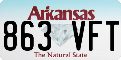AR license plate 863VFT