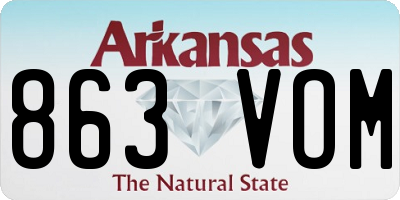AR license plate 863VOM