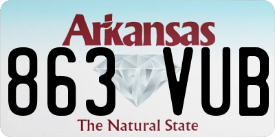 AR license plate 863VUB