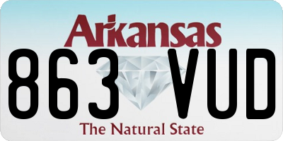 AR license plate 863VUD